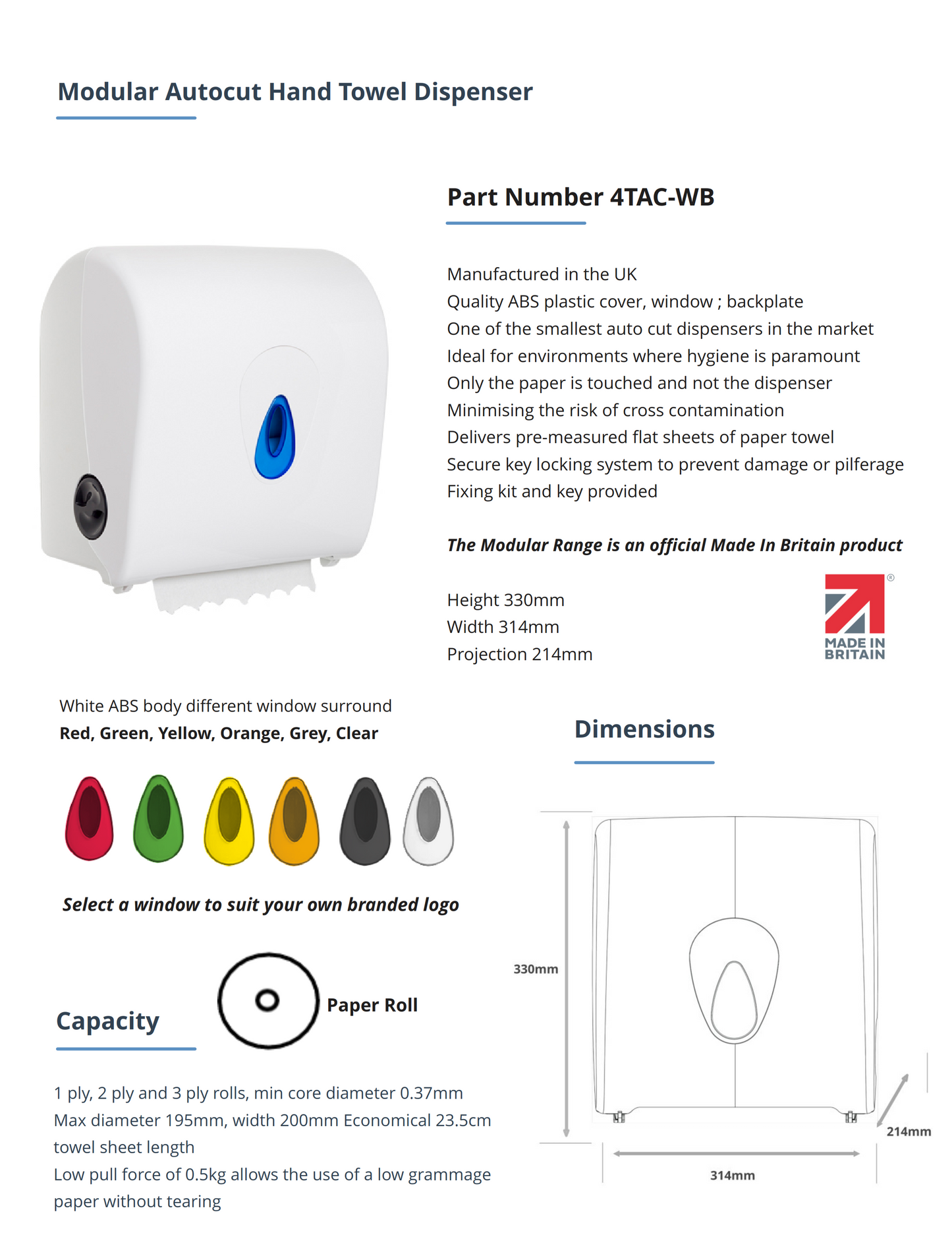 Modular Autocut Hand Towel Dispenser