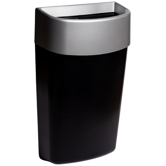 Myriad Matte Silver / Black 25L Waste Bin