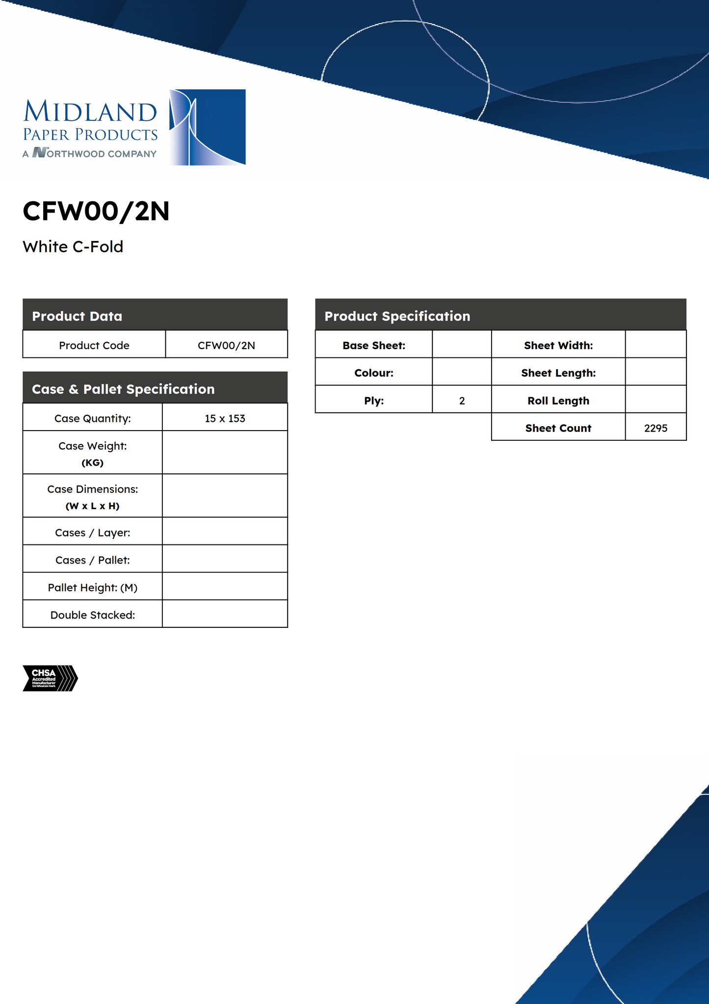 C-Fold Deluxe White Towel 2 ply x 2400