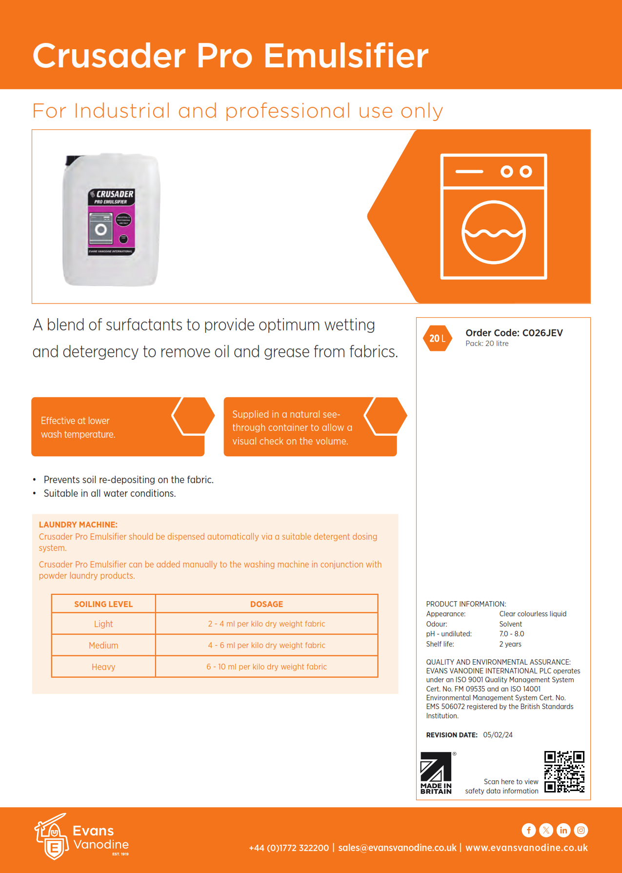 Crusader Pro Emulsifier - 20 ltr