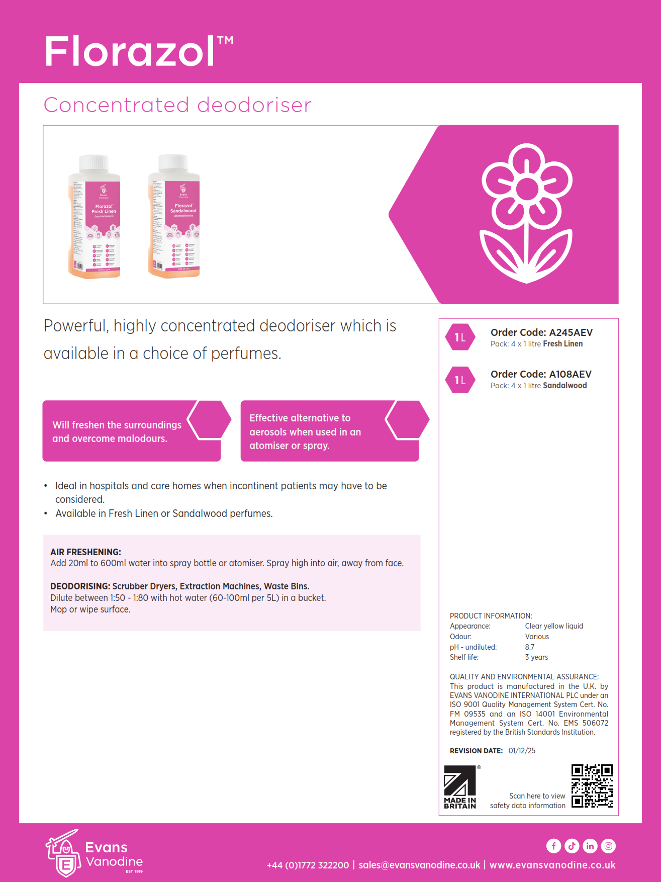 Florazol Fresh Linen - 1 ltr