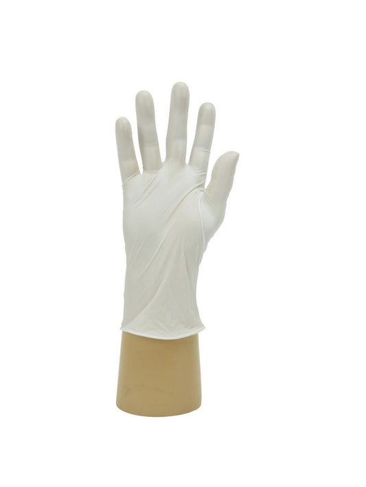 Cream Stretch Vinyl Powder Free Examination Glove