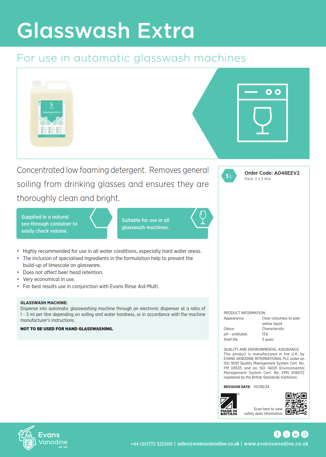 Glasswash Extra - 2 x 5 ltr