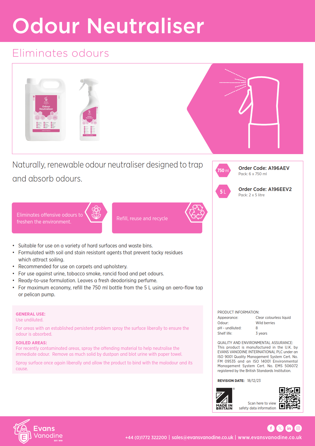 Odour Neutraliser - 5 ltr