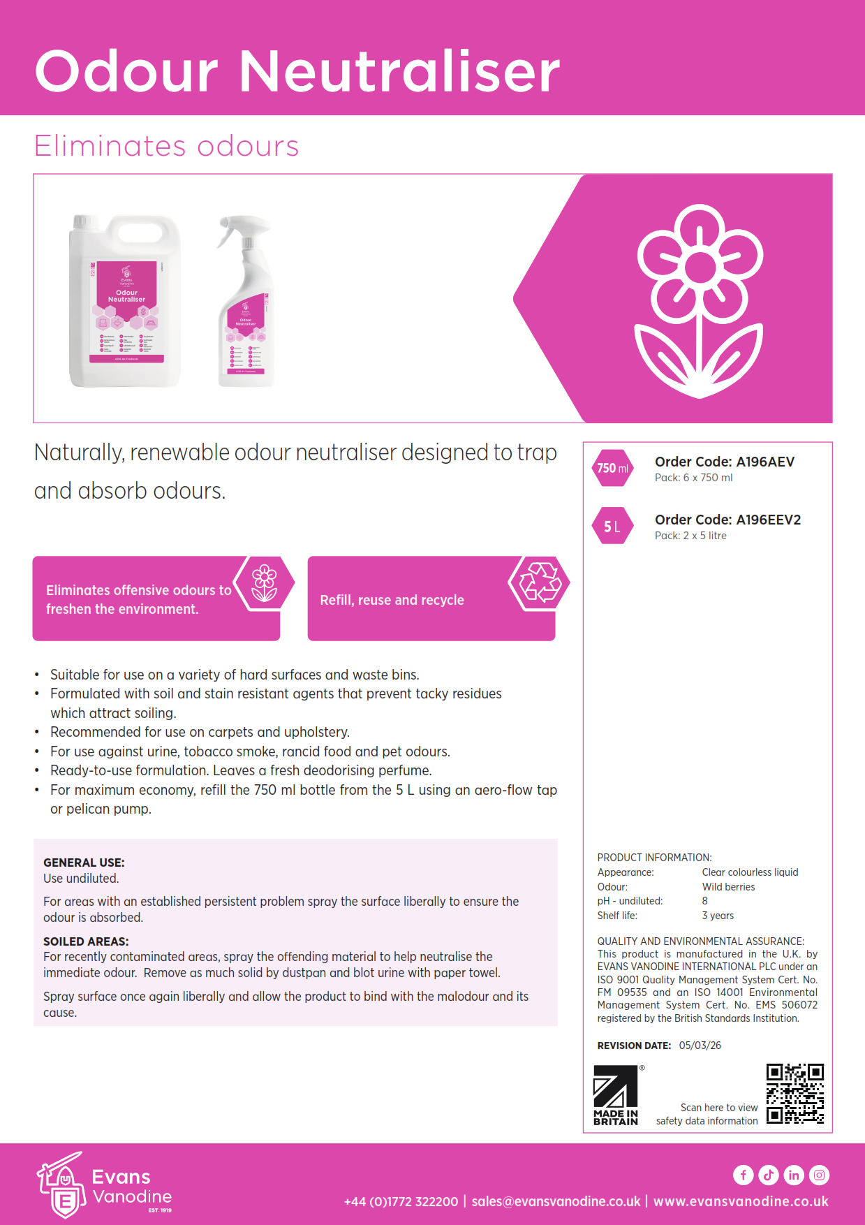 Odour Neutraliser - 750 ml