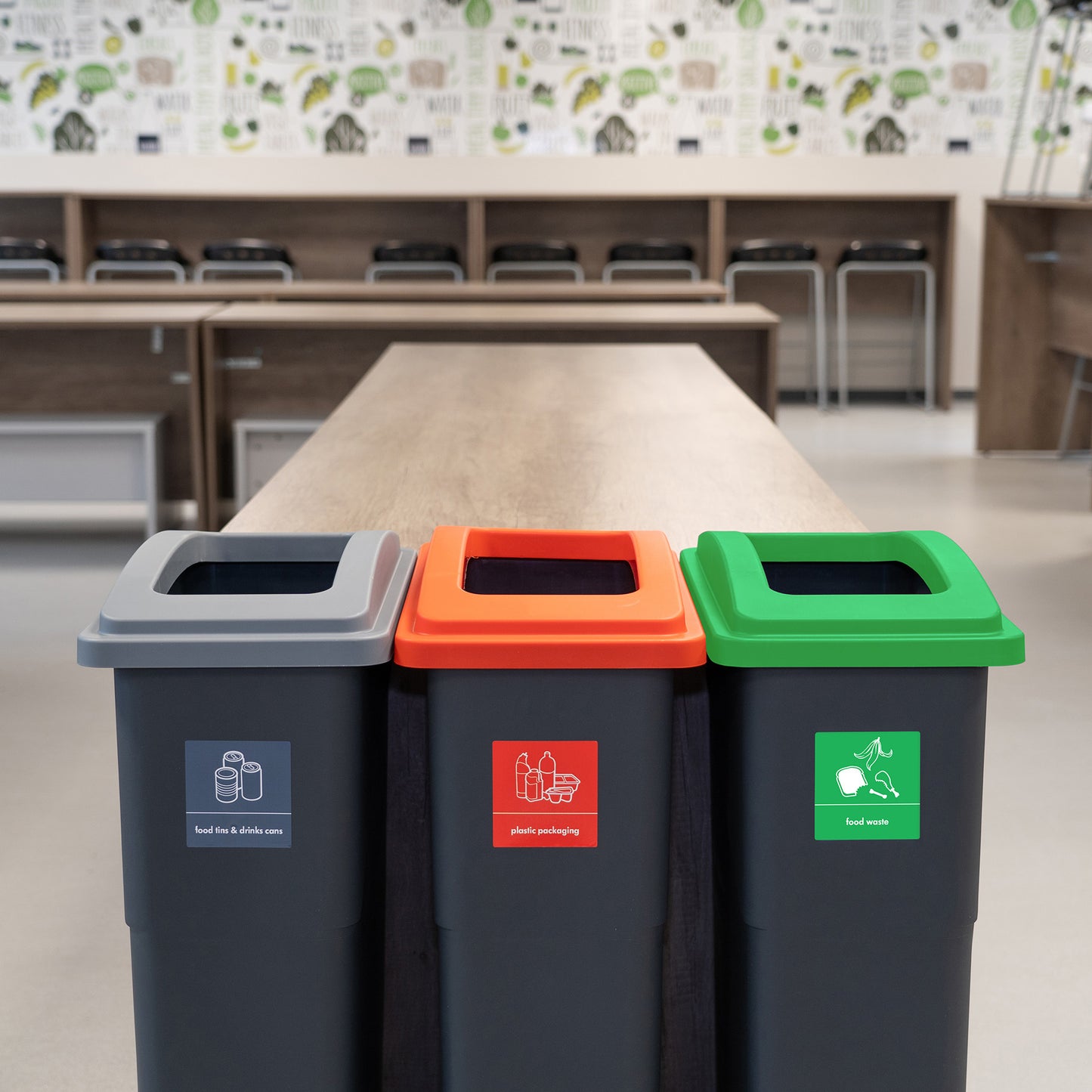 Recycling Wall Hugger Bin & Lid 90L