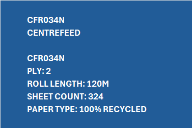 CFR034N – Embossed Centrefeed 120M