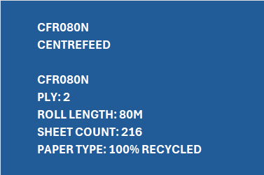 CFR080N –  Embossed Centrefeed 80M