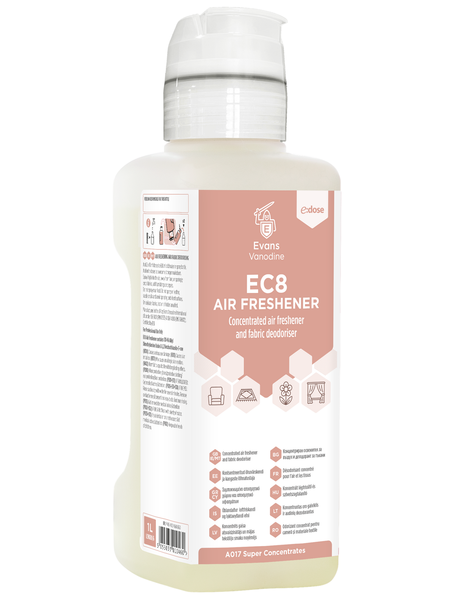 EC8 Air Freshener and Fabric Deodoriser 4 x 1 ltr