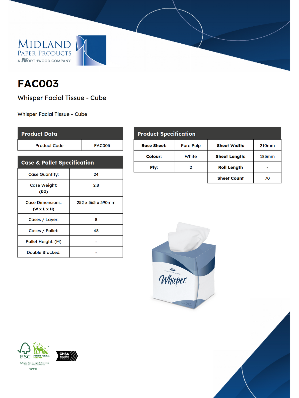 FAC003 – Whisper Facial Tissue