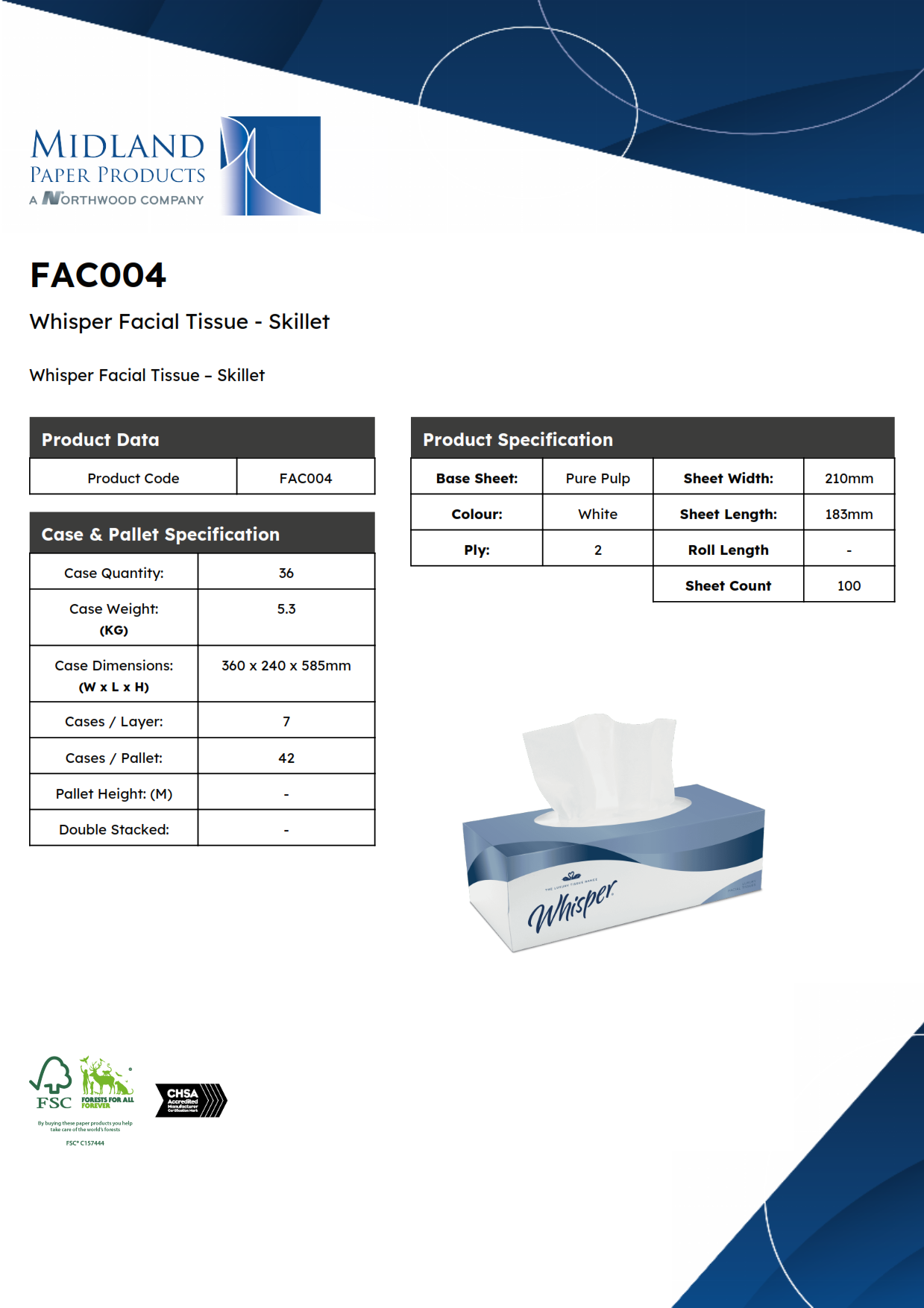 FAC004 – Whisper Facial Tissue