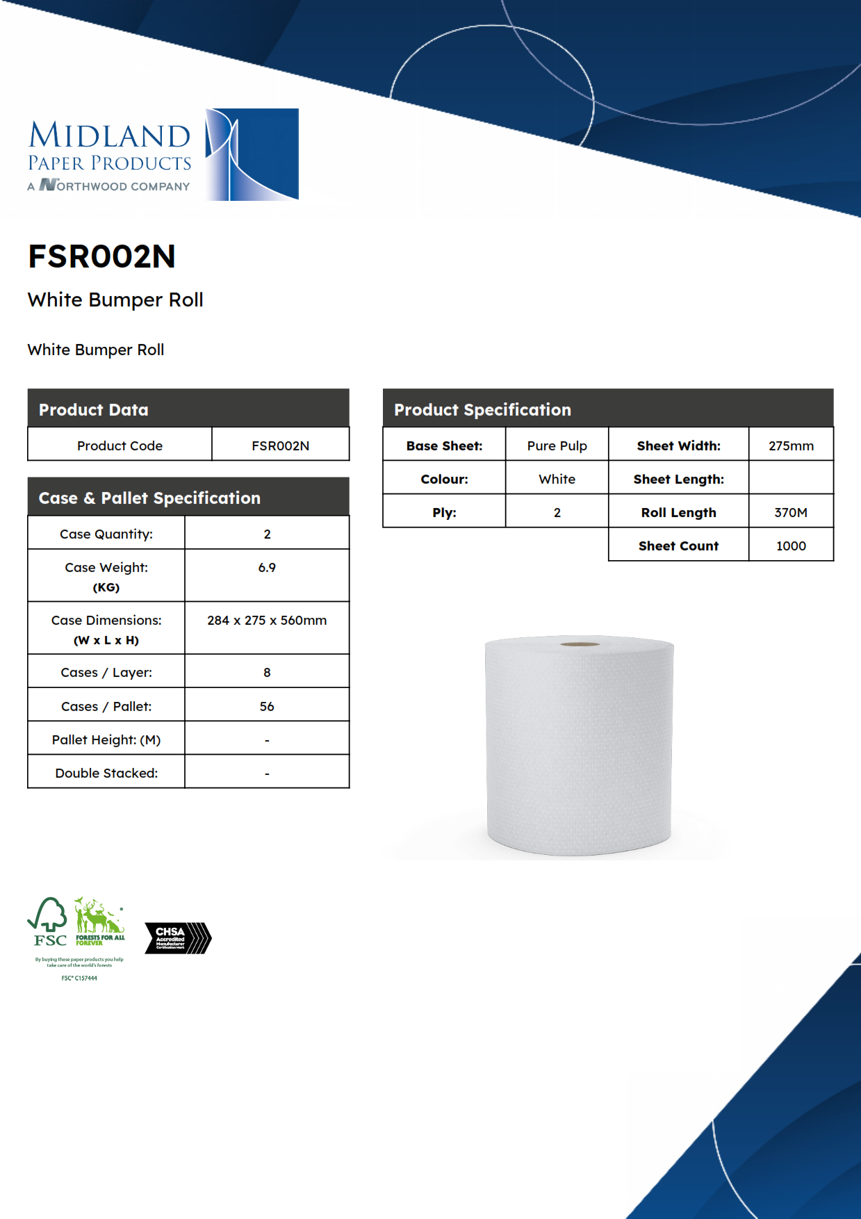 FSR002N – White Bumper Roll
