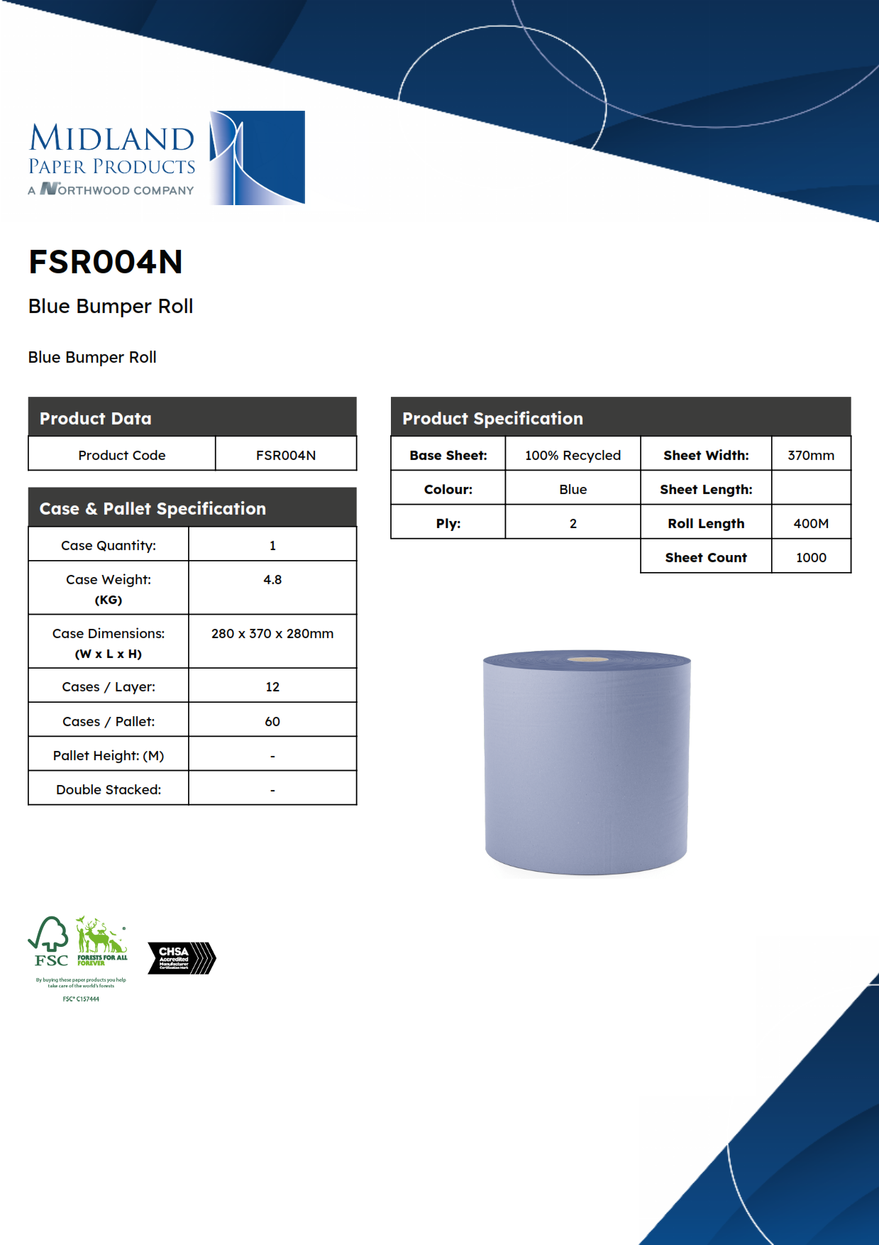 FSR004N – Blue Bumper Roll