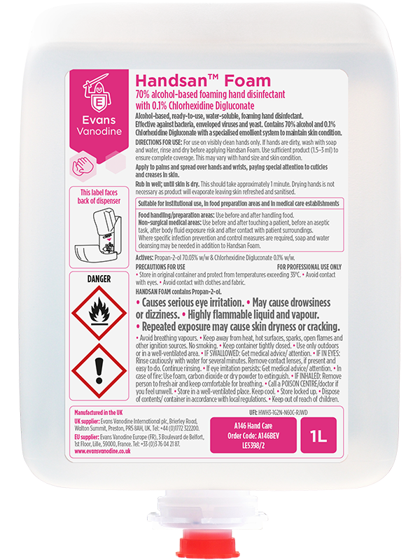 Handsan Foam - 6 x 1 ltr Evolve Cartridge