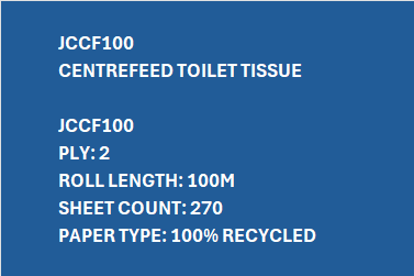 JCCF100 – Centrefeed Toilet Tissue