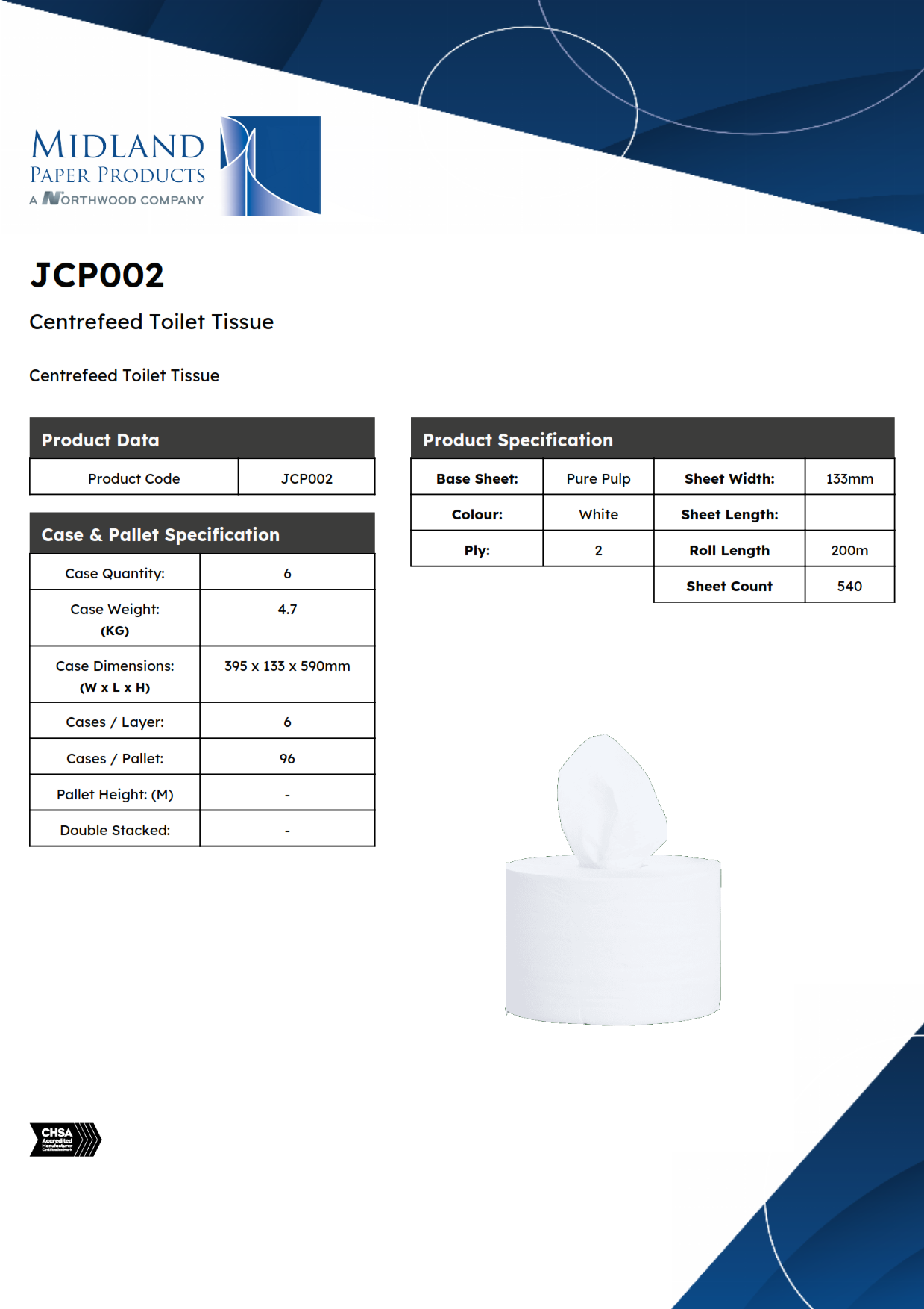 JCP002 – Centrefeed Toilet Tissue