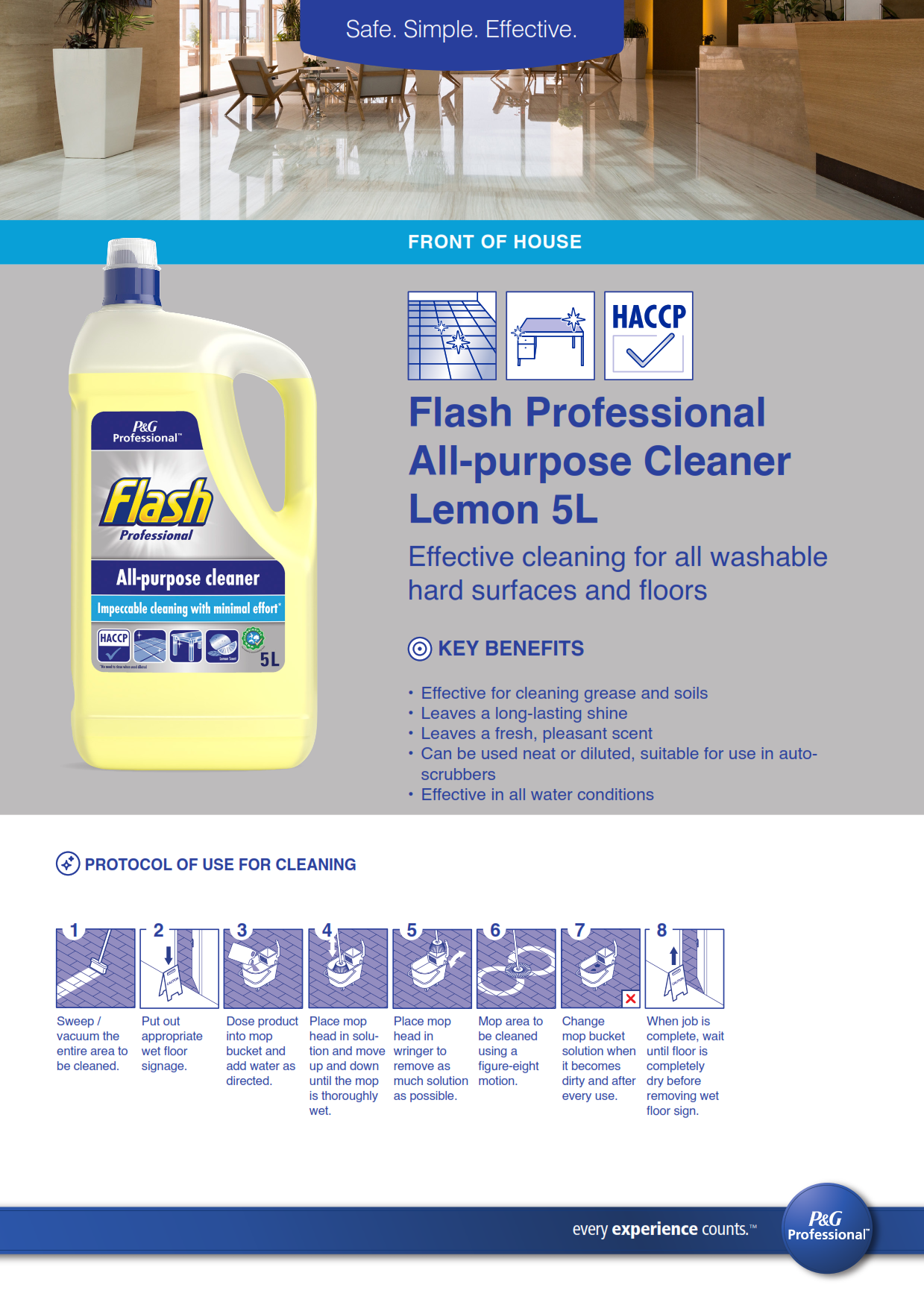 Flash Liquid Lemon All Purpose Cleaner - 5 Ltr