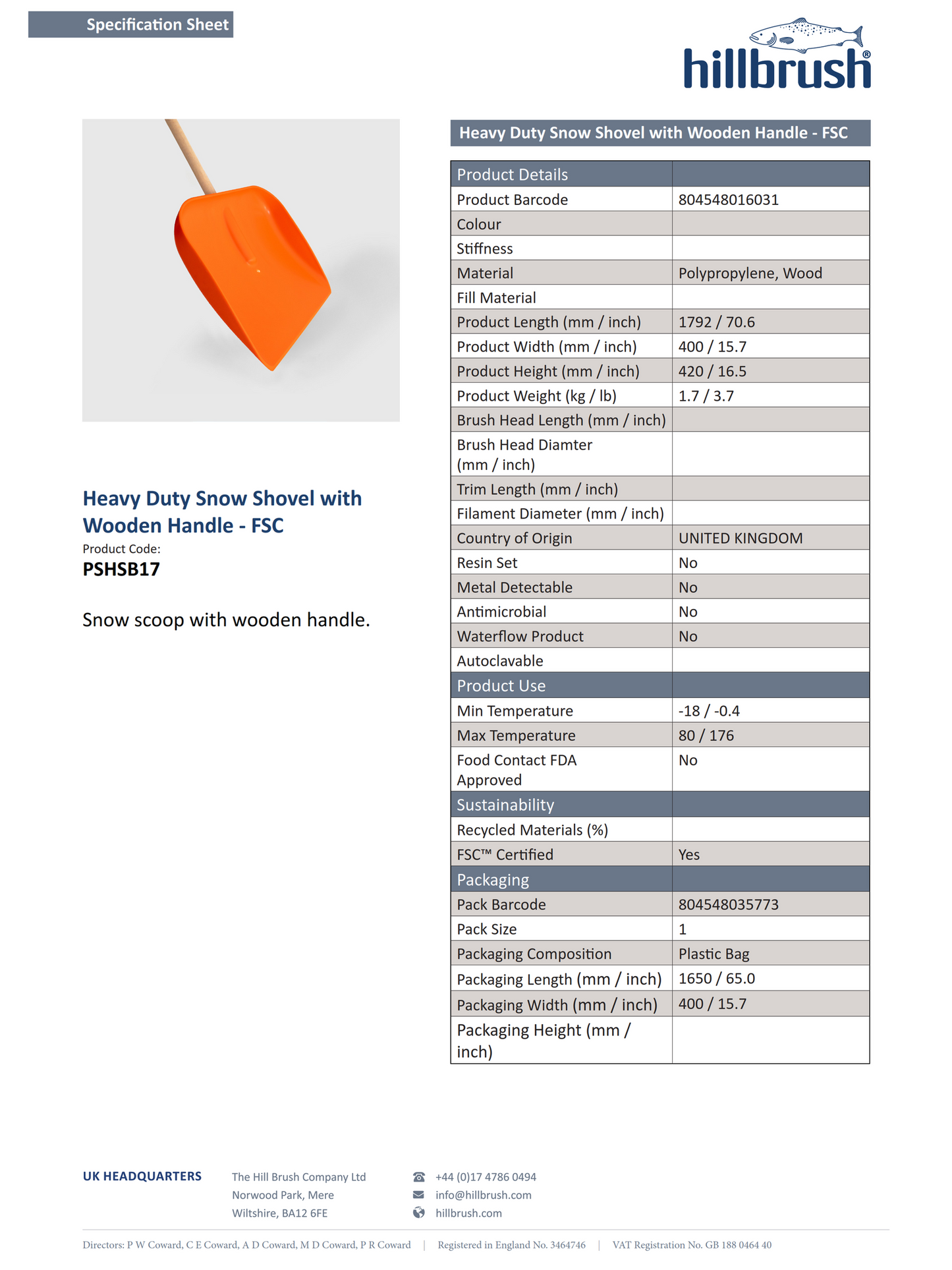 HEAVY DUTY SNOW SHOVEL