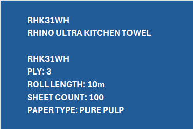 RHK31WH - Rhino Ultra Kitchen Towel