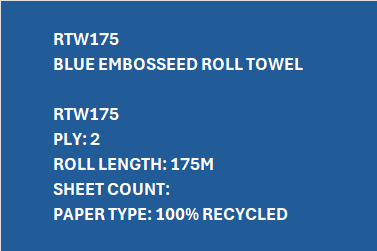 RTW175 – White Embossed Roll Towel