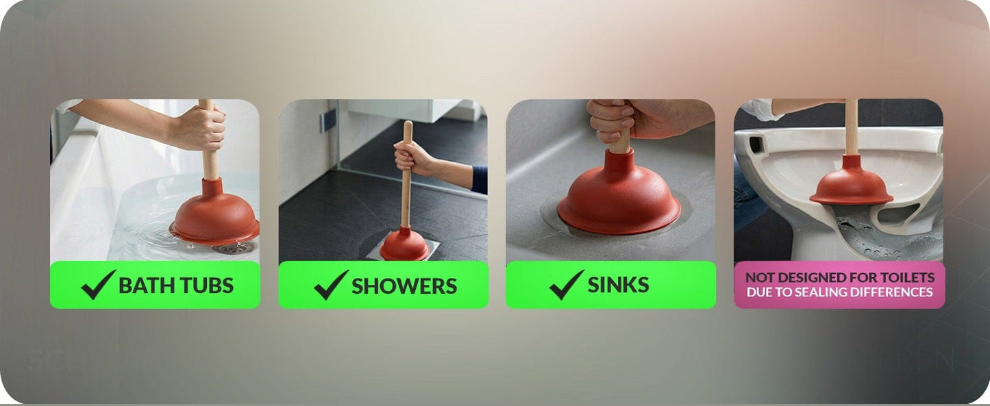 Sink & Drain Plunger - 140mm & Extra Strong