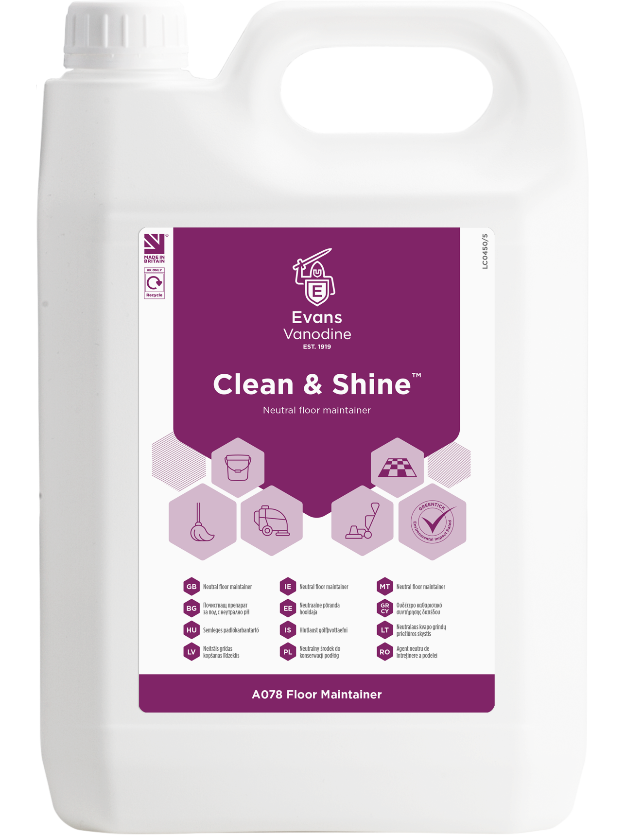 Clean Rite 5ltr Clean & Shine - 5 ltr – M60 Cleaning Supplies Ltd
