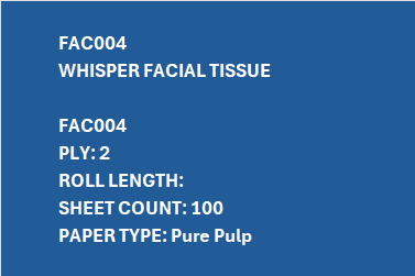 FAC004 – Whisper Facial Tissue